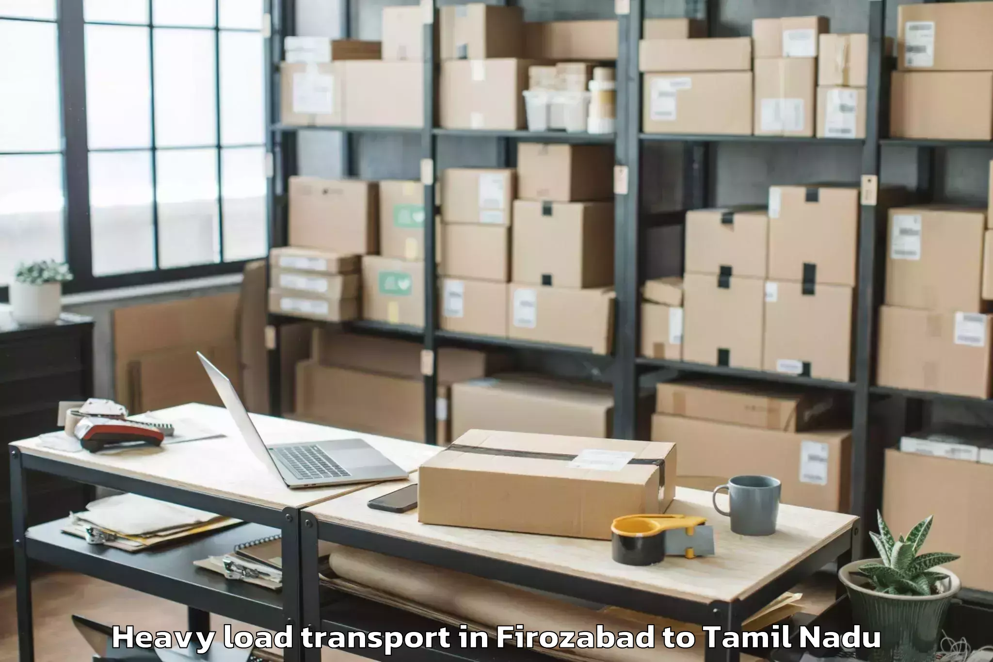 Reliable Firozabad to Vettavalam Heavy Load Transport